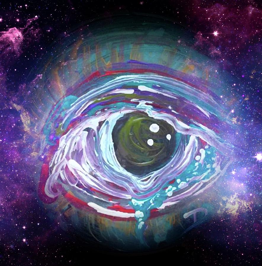 Space Painting - Space Eye-Ball by Debora Lewis