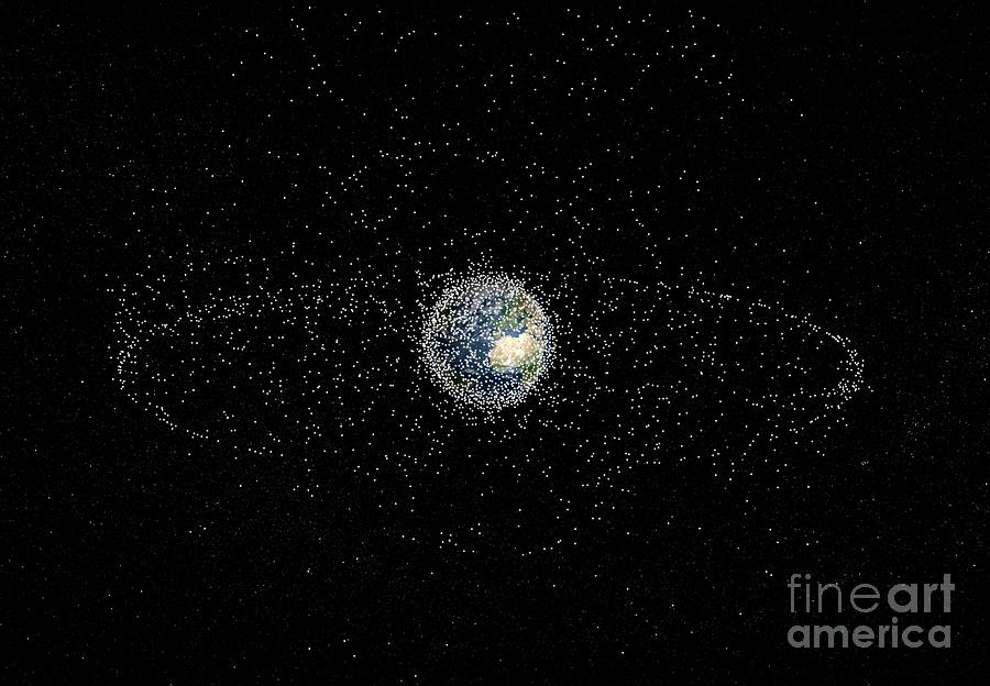 Space Junk Orbiting The Earth Photograph by Mikkel Juul Jensen / Science Photo Library