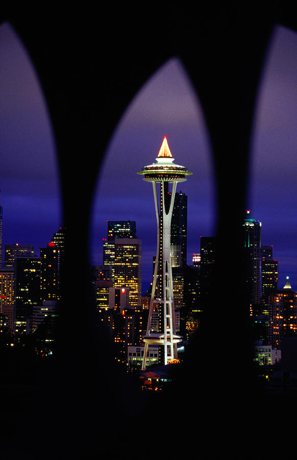 Space Needle At Night, Seattle Photograph by Lonely Planet