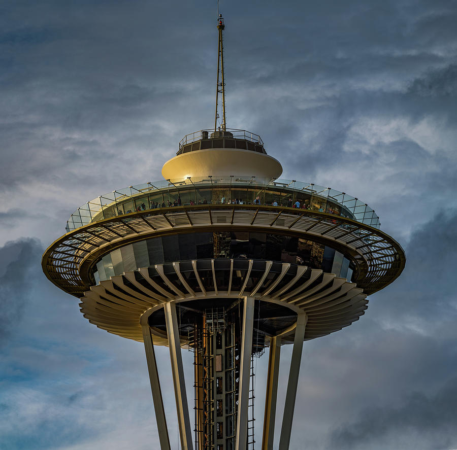 Space Needle in the Clouds Photograph by Tommy Farnsworth