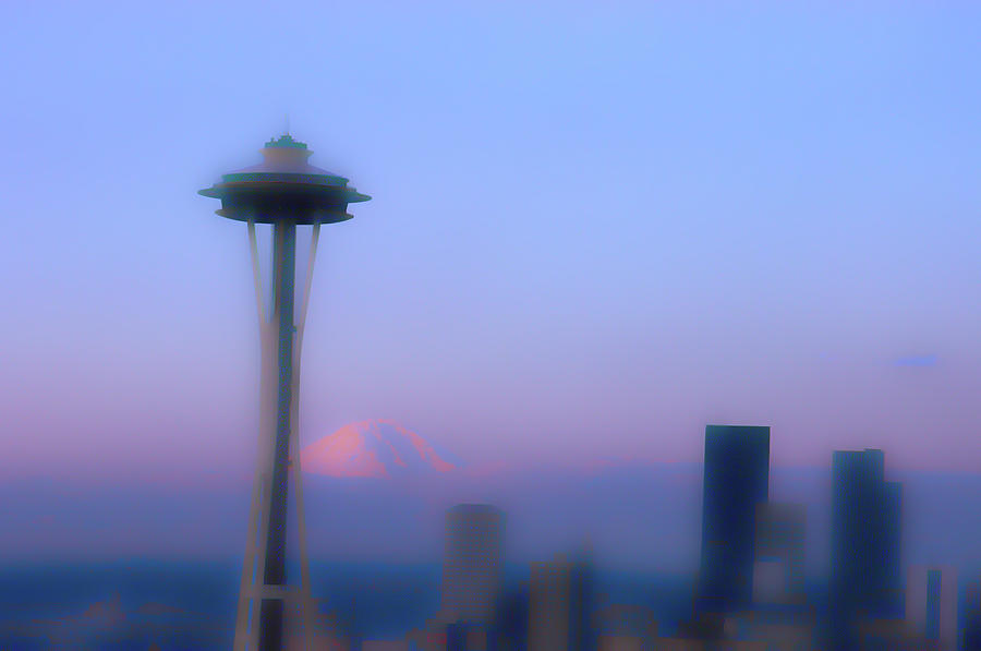 Space Needle Soft Focus  Digital Art by Cathy Anderson