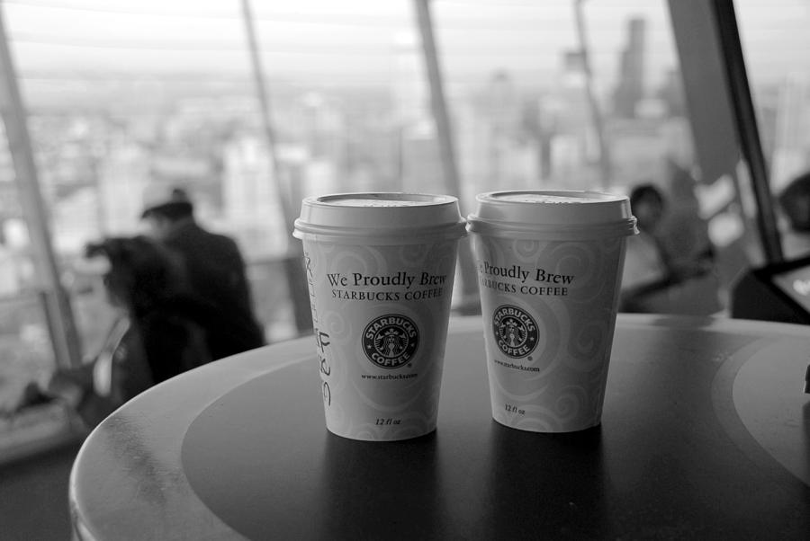 Space needle Starbucks Coffee Photograph by David Lee Thompson