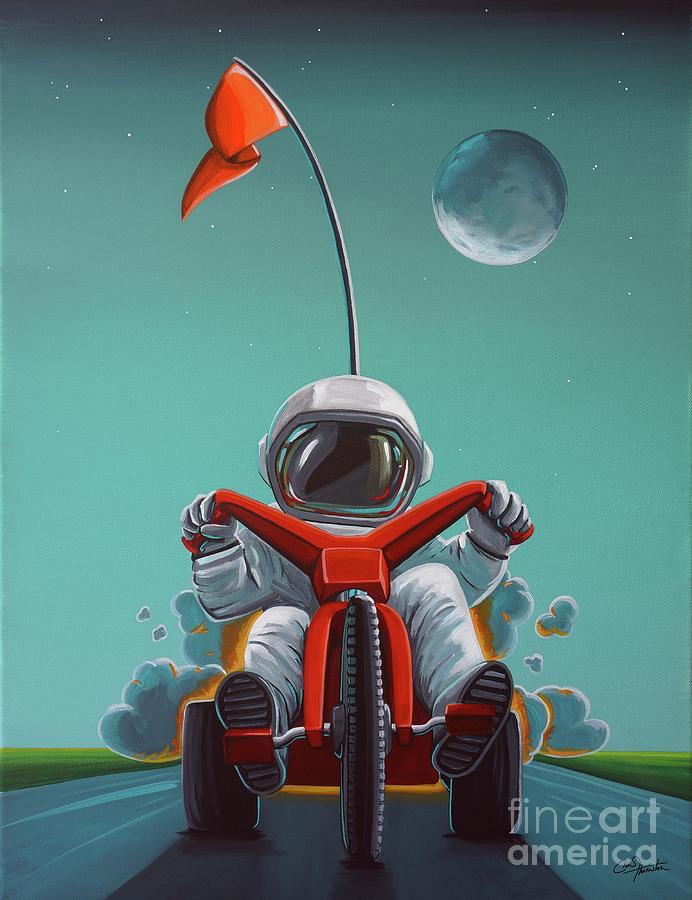 Space Painting - Space Racer by Cindy Thornton