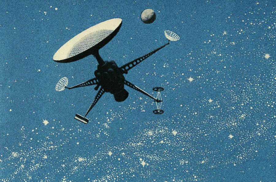 Science Fiction Drawing - Space Satellite by CSA Images