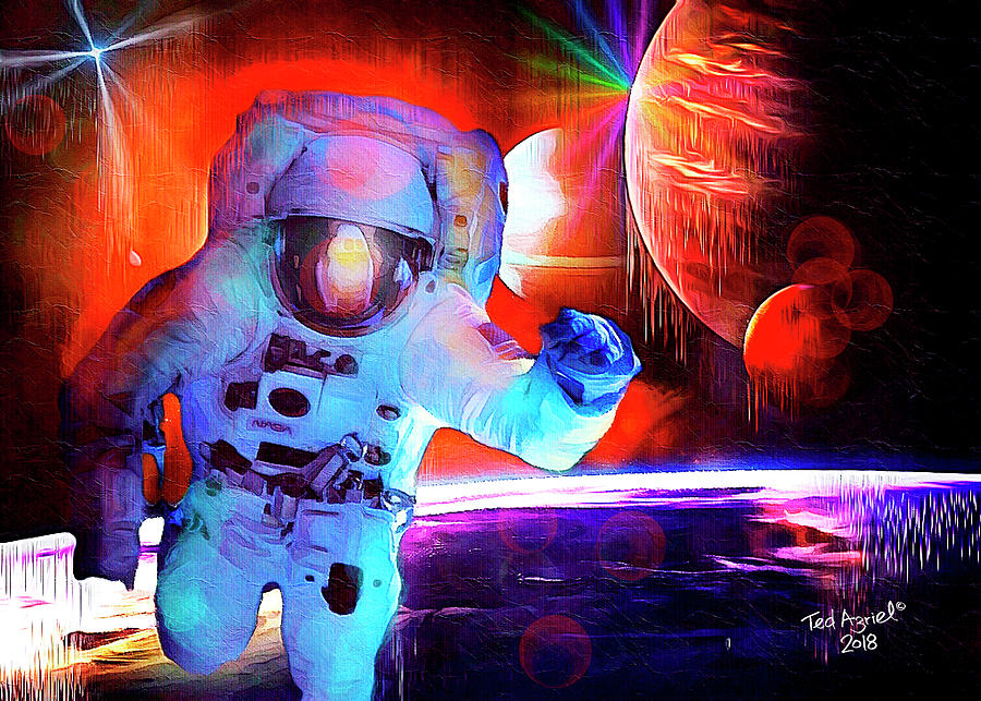 Space Walk Digital Art by Ted Azriel