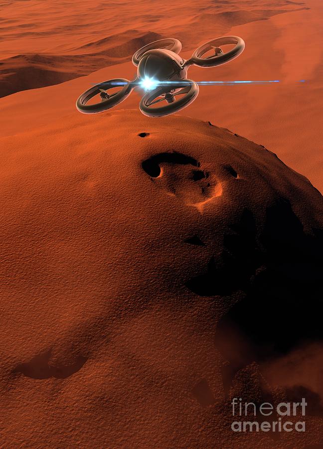 Spacecraft Flying Over Mars Photograph by Victor Habbick Visions/science Photo Library