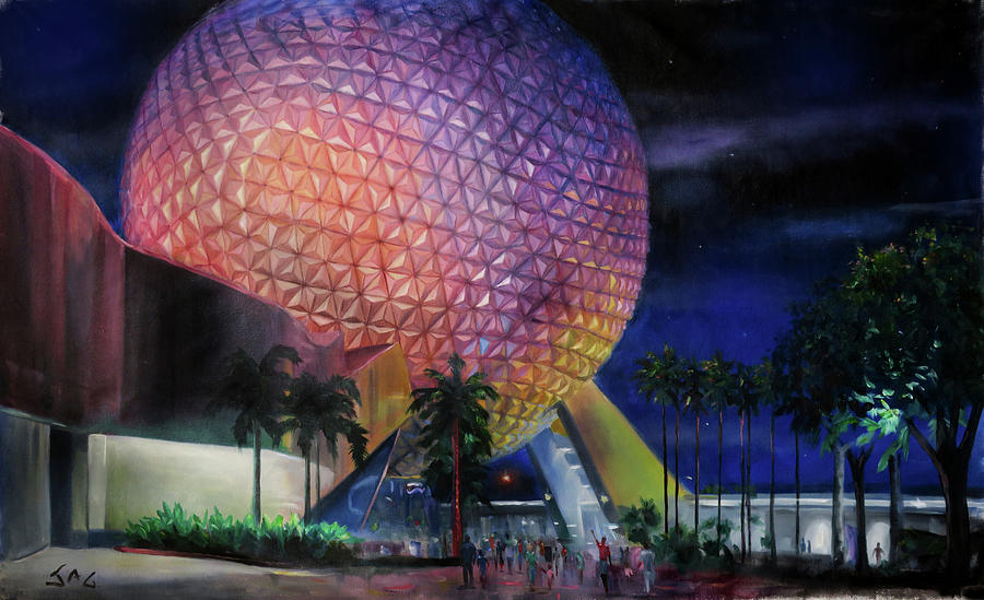 Spaceship Earth Painting by Jonathan Gladding