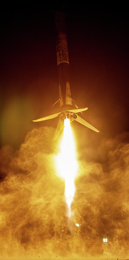 SpaceX Falcon 9 Booster Landing At Night Digital Art by Filip Schpindel -  Fine Art America