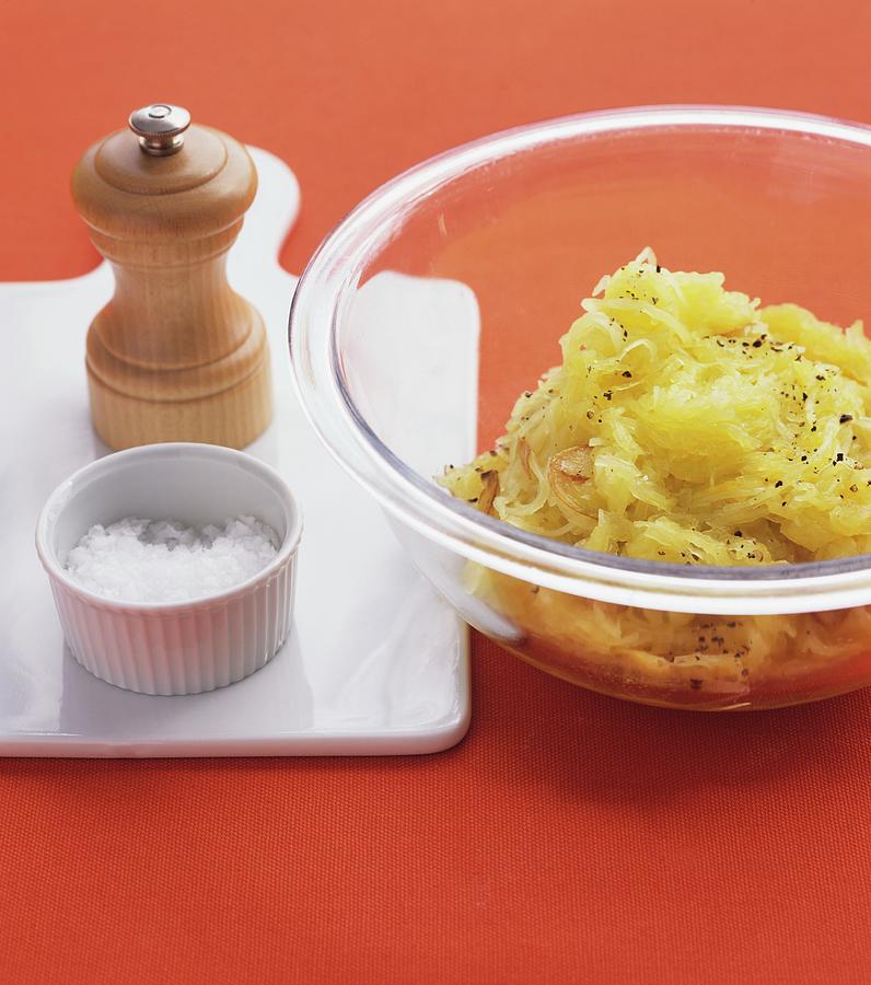 Spaghetti Squash With Garlic, Salt And Pepper Photograph by Clive Streeter