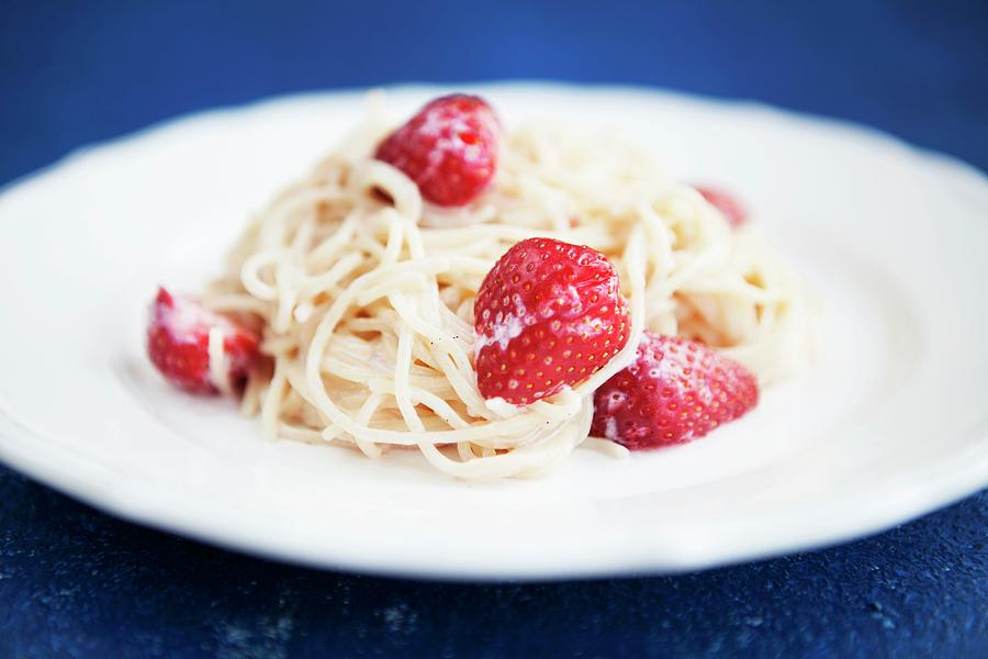 Spaghetti With Strawberries Photograph by Nika Moskalenko