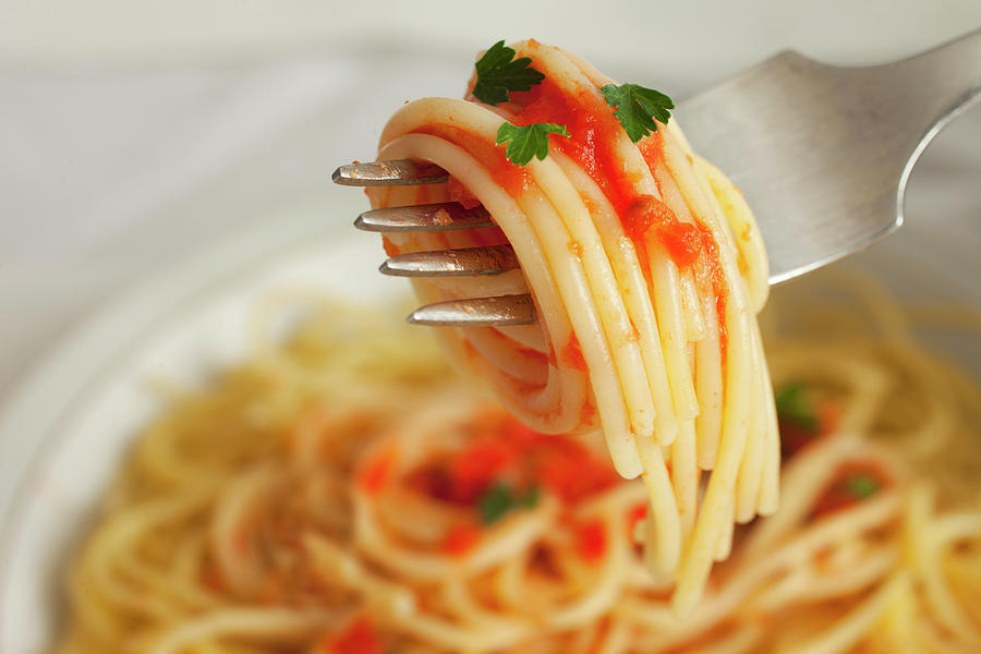 Spaghetti With Tomato Sauce Photograph by Buena Vista Images