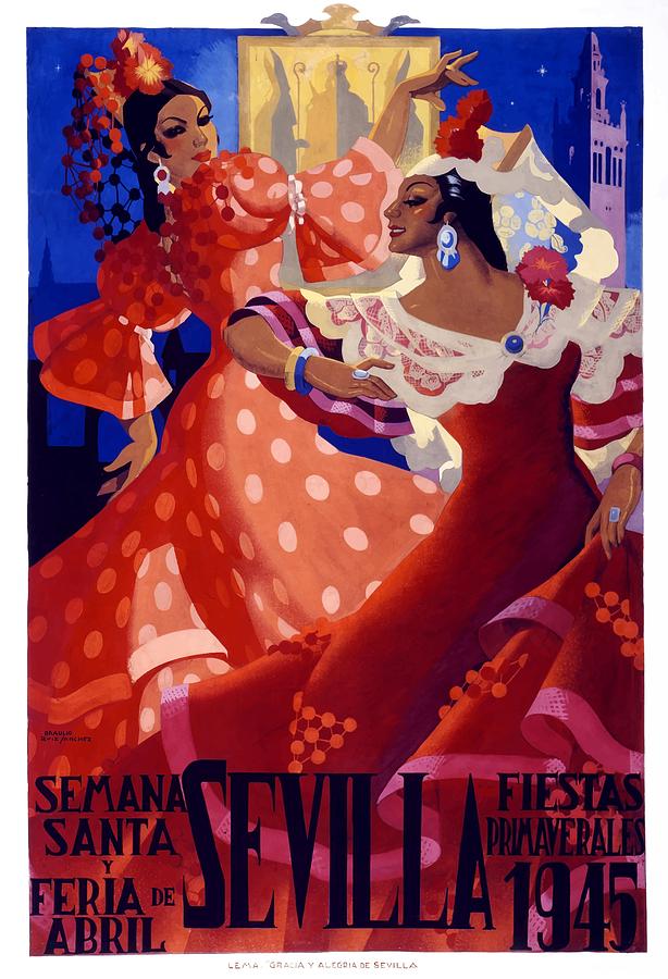 1946 Sevilla Seville Spain Europe European Vintage Travel Advertisement Poster 