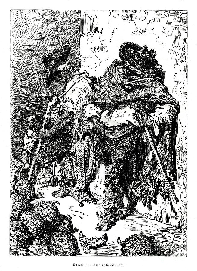 Spaniards, 1886 Drawing by Print Collector