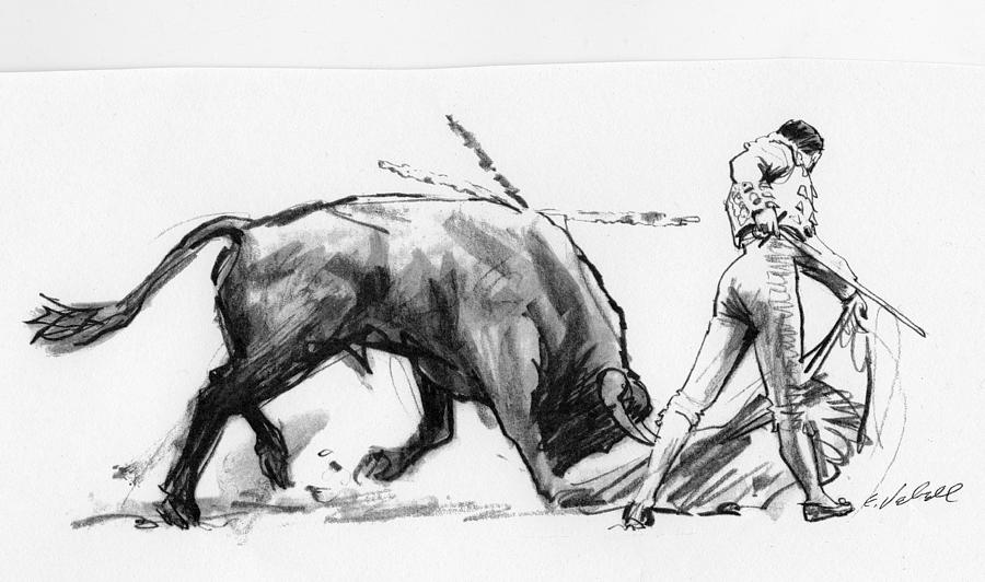 spanish bullfighting drawing