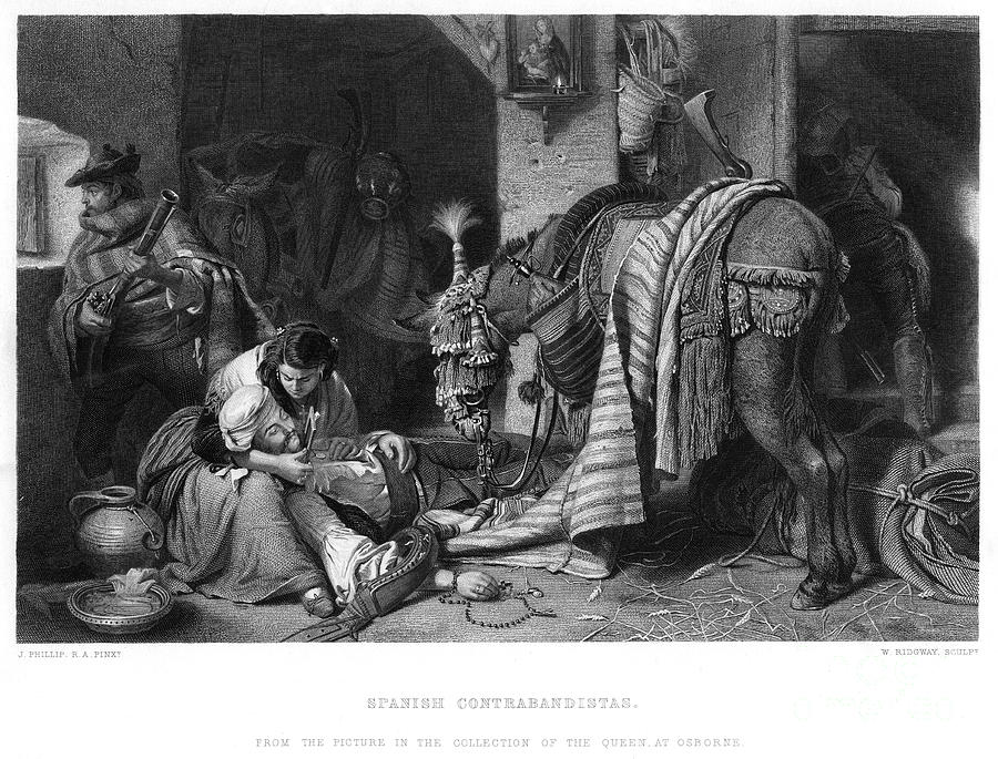 Spanish Contrabandistas, C1860s. Artist Drawing by Print Collector