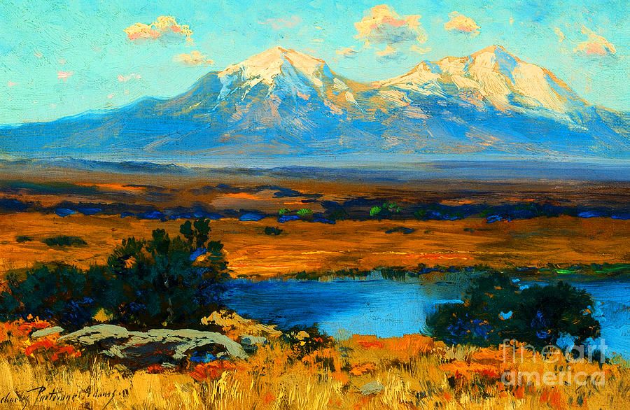 Spanish Peaks Colorado Painting by Peter Ogden