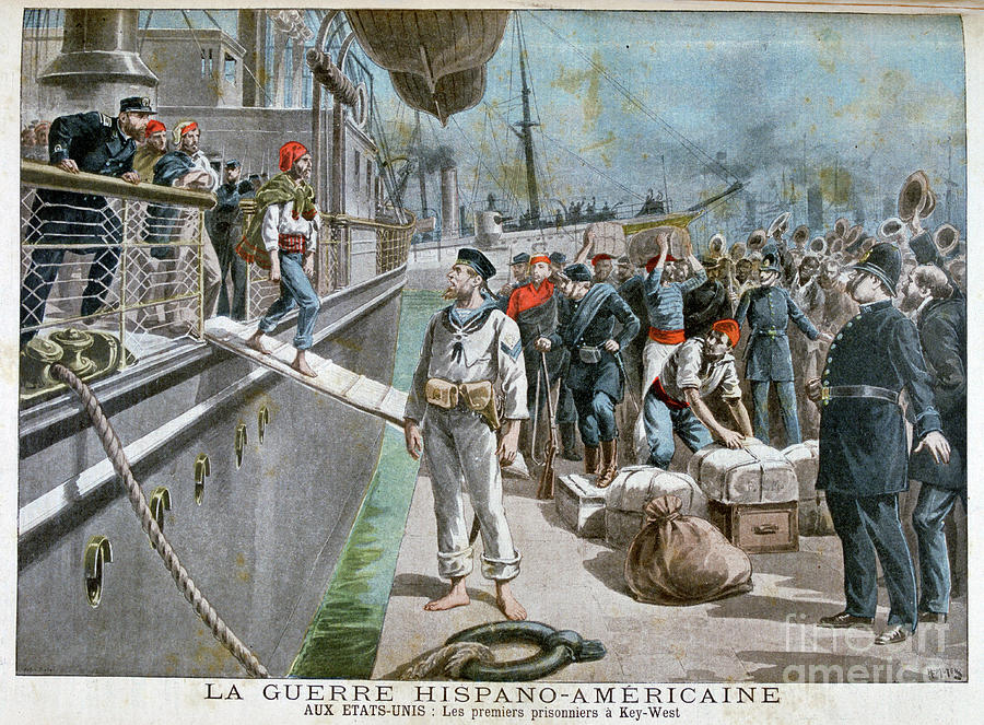 Spanish Prisoners Arriving At Key-west Drawing by Print Collector