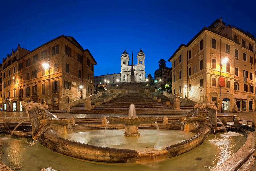 Architecture Photograph - Spanish Steps Piazza Di Spagna Fontana by Fotovoyager