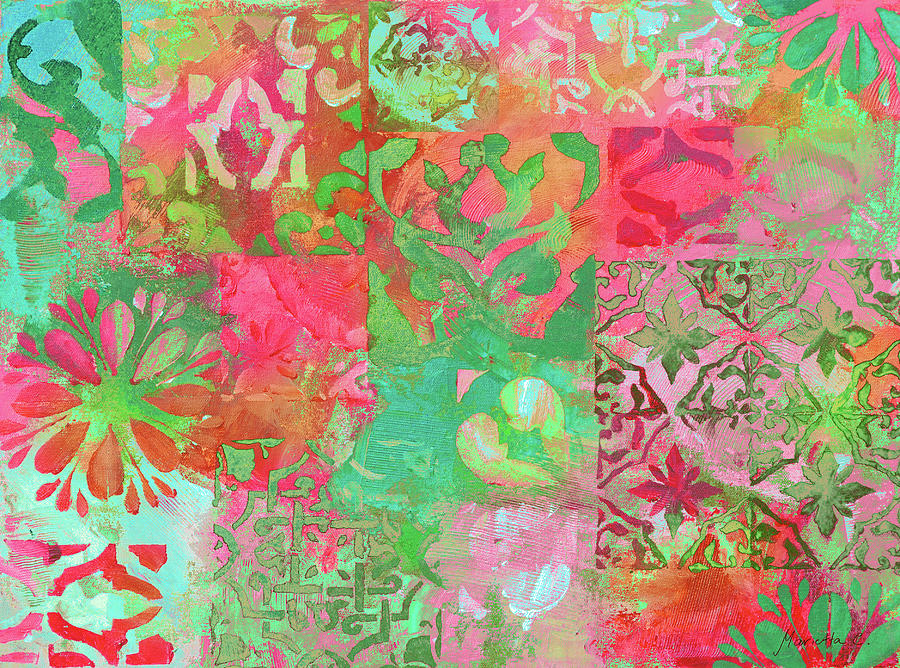 Pattern Mixed Media - Spanish Tiles by Marietta Cohen Art And Design