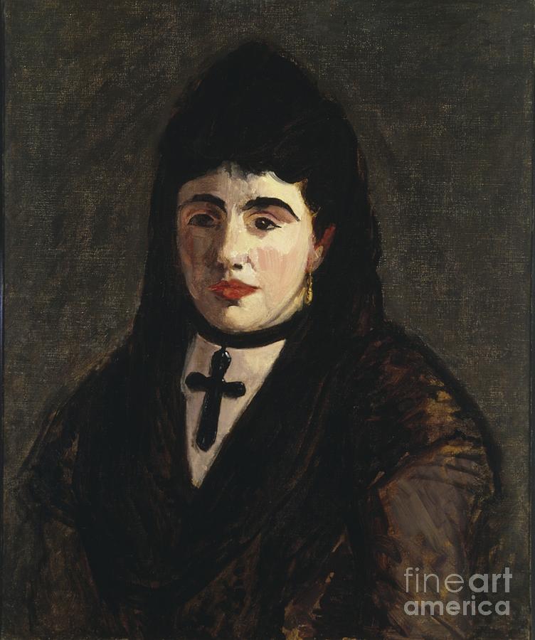 Spanish Woman Wearing A Black Cross, 1865 By Manet Painting by Edouard Manet