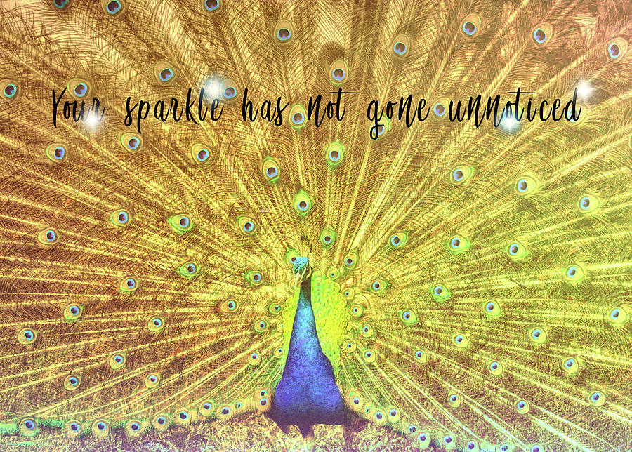 Feather Photograph - SPARKLE ALL DAY quote by Jamart Photography