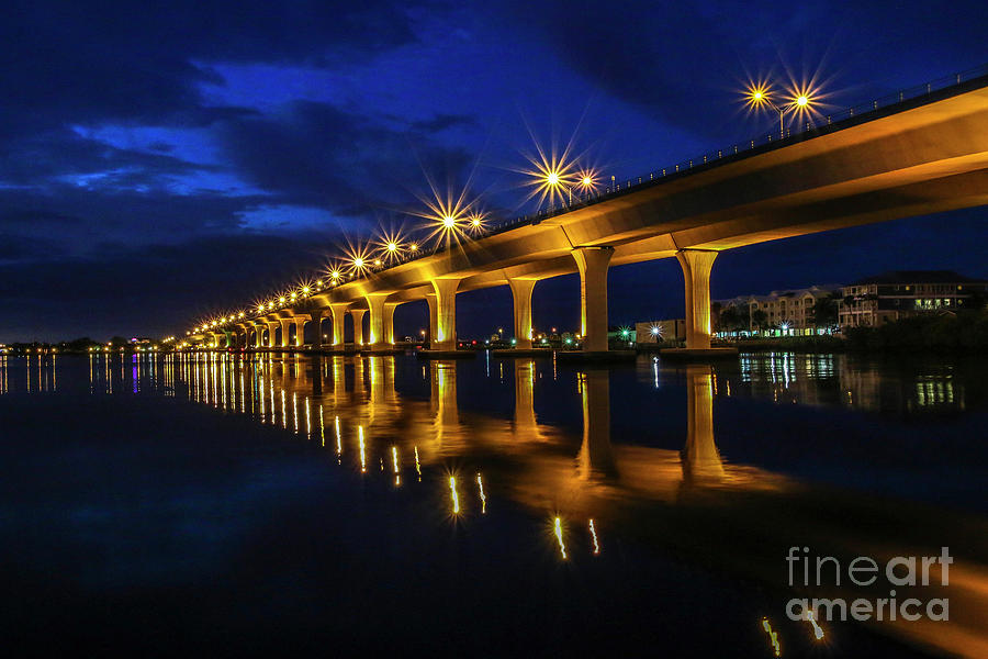 Sparkling Bridge Lights Photograph by Tom Claud