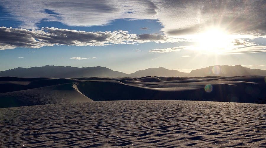White Sands National Monument Photograph - Sparkling Desert Dunes At Sunset by Cavan Images
