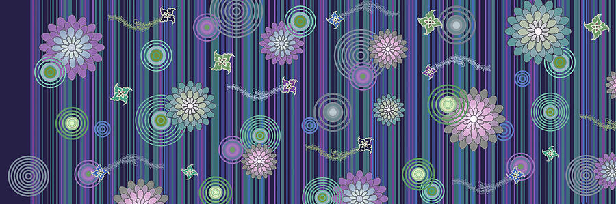 Sparkling Flower -Tremble Series -Blue, Broad View- ArtToPans original fashion creative pop art Digital Art by Artto Pan