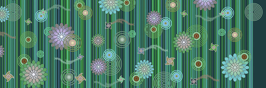 Sparkling Flower - tremble Series -Green, Broad View- Arttopan Original Fashion Creative Pop Art Digital Art by Artto Pan
