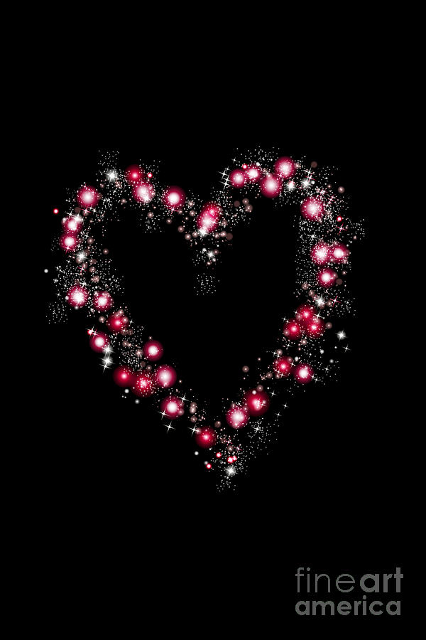 Sparkling Heart  Digital Art by Rachel Hannah