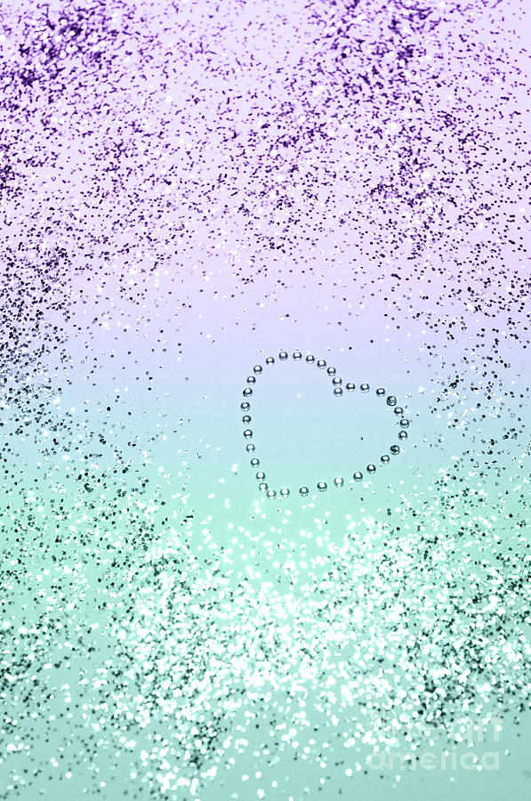 Abstract Photograph - Sparkling MERMAID Girls Glitter Heart #1 by Anitas and Bellas Art