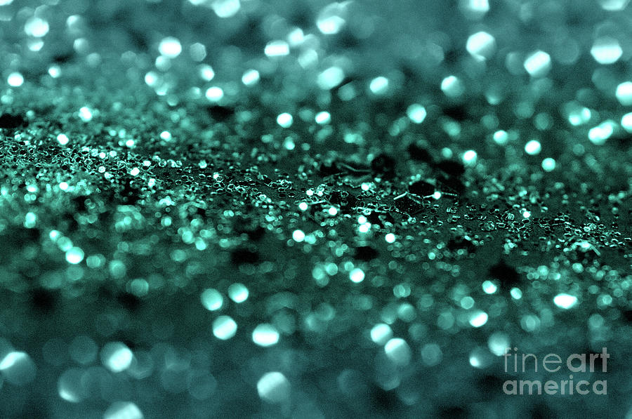 Digital Mixed Media - Sparkling OCEAN Glitter #1 #shiny #decor #art by Anitas and Bellas Art