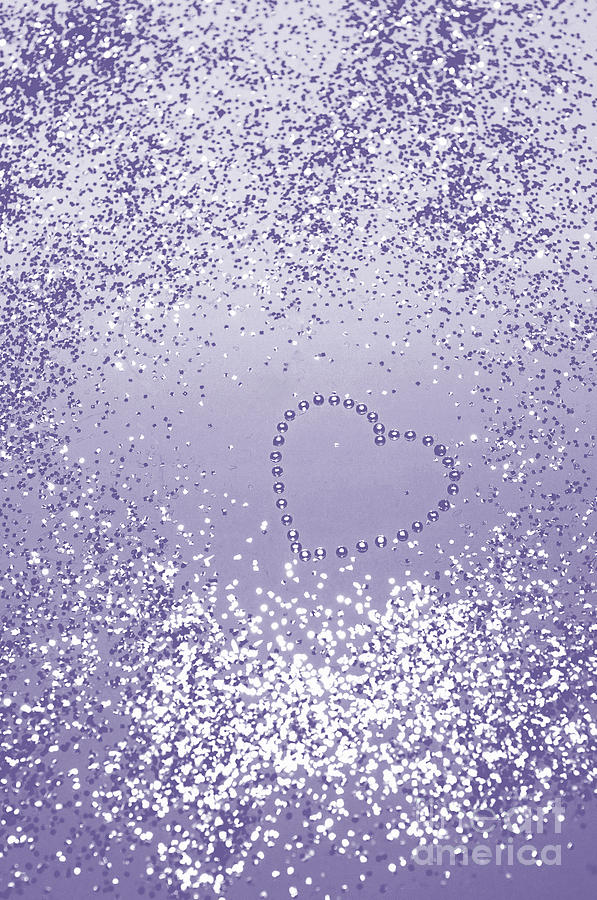 Abstract Photograph - Sparkling Ultra Violet Lady Glitter Heart #1 by Anitas and Bellas Art
