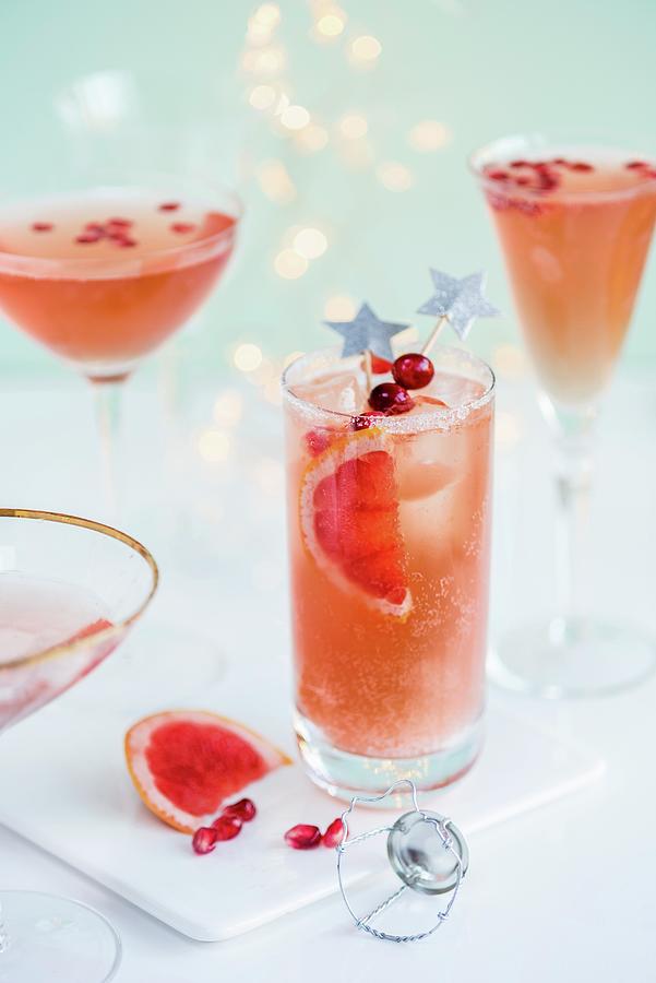 Sparkly Paloma With Tequila, Pink Grapefruit And Sparkling Wine Photograph by Lucy Parissi
