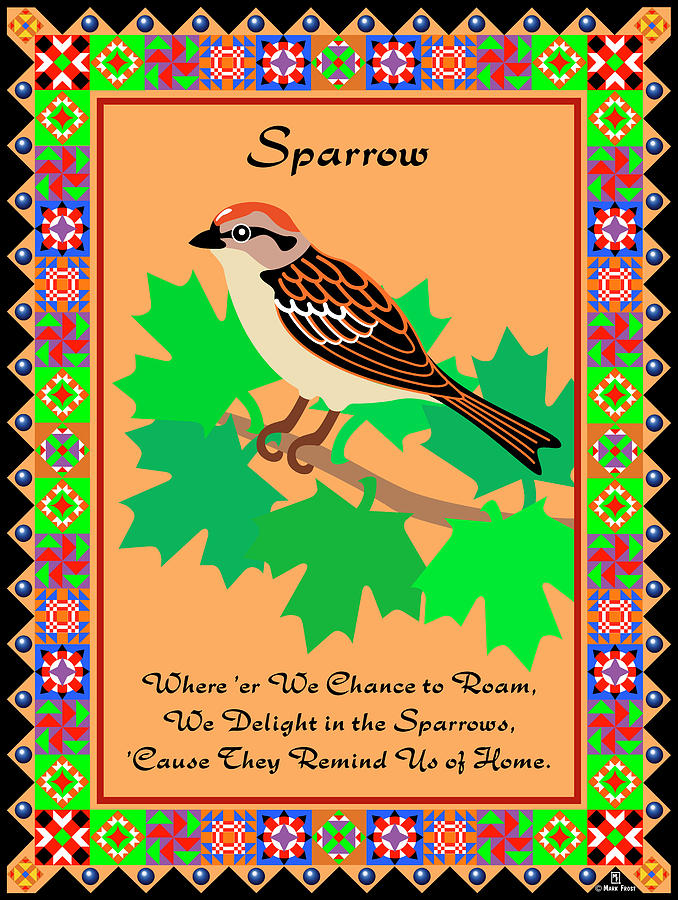 Sparrow Quilt Digital Art by Mark Frost