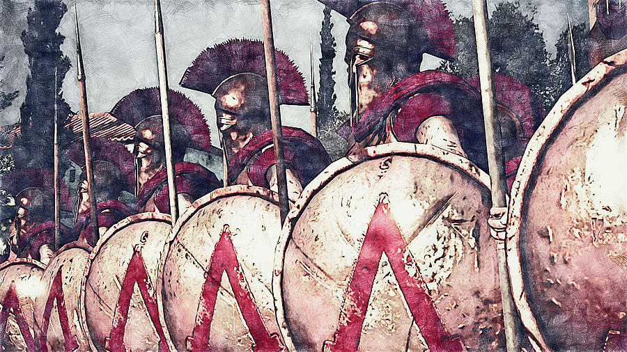 Spartan Army at War - 29 Painting by AM FineArtPrints