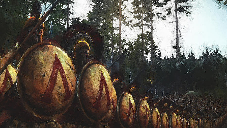 Spartan Army at War - 37 Painting by AM FineArtPrints