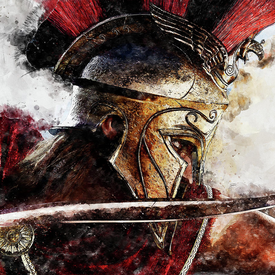Spartan Hoplite - 25 Painting by AM FineArtPrints