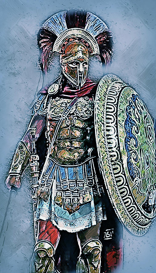 Spartan Hoplite - 28 Painting by AM FineArtPrints