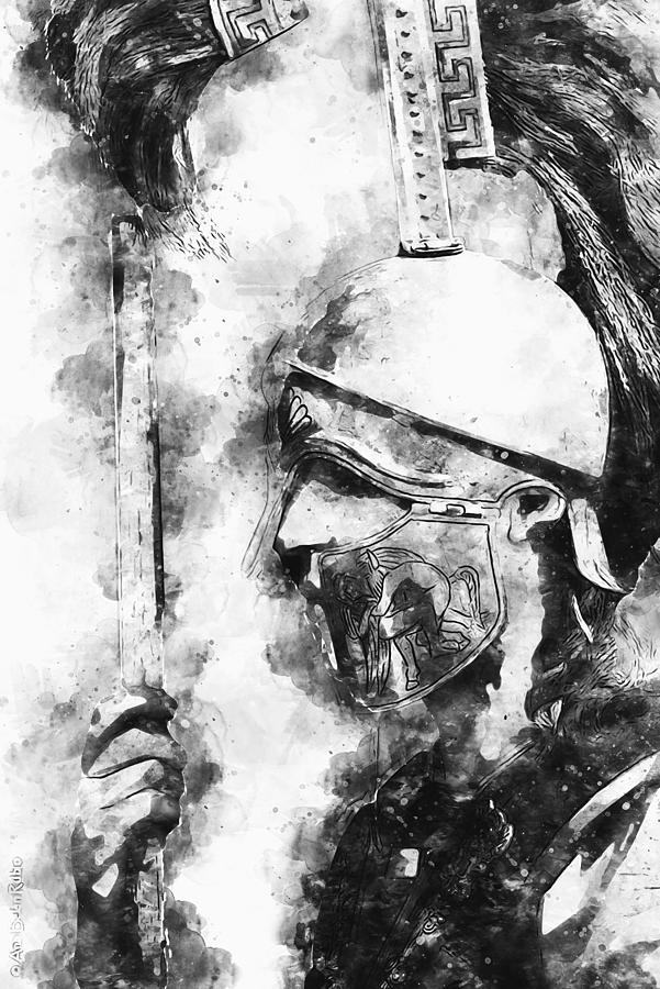 Spartan Hoplite - 30  Painting by AM FineArtPrints