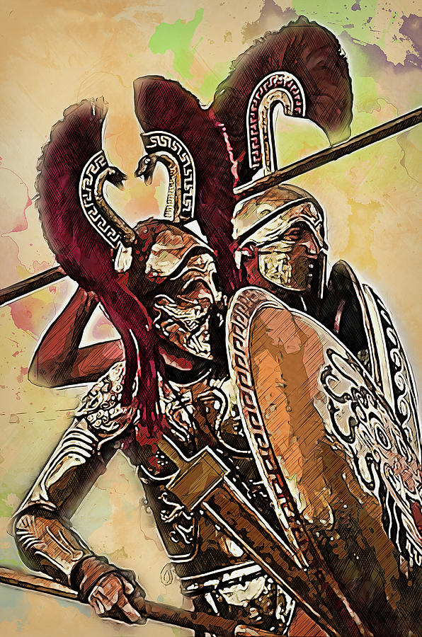 Spartan Hoplite - 34 Painting by AM FineArtPrints