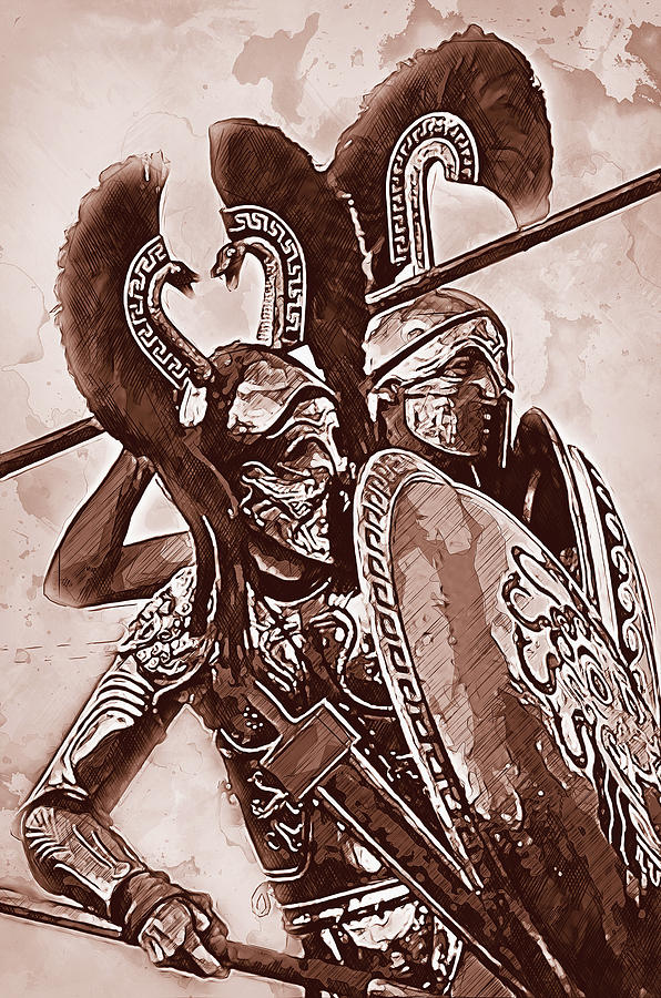 Spartan Hoplite - 35 Painting by AM FineArtPrints