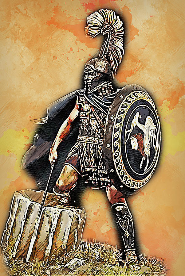 Spartan Hoplite - 36 Painting by AM FineArtPrints
