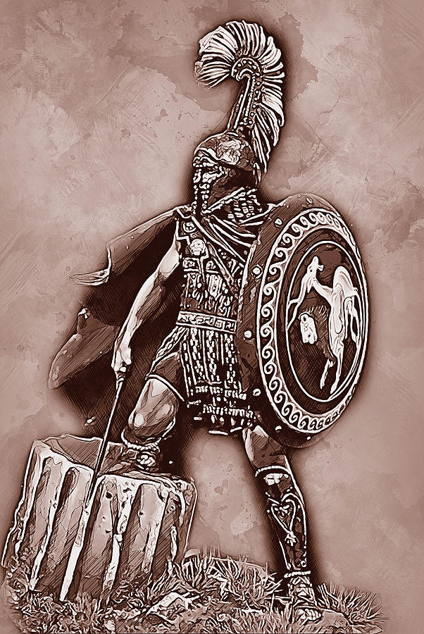 Spartan Hoplite - 37 Painting by AM FineArtPrints