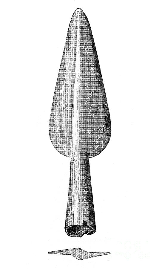 Spearhead From Homblières, Aisne Drawing by Print Collector