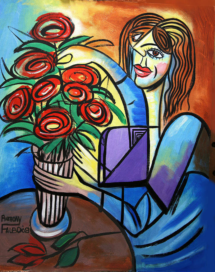 Cubism Painting - Special Delivery by Anthony Falbo Cubism Painting - Special Delivery by Anthony Falbo