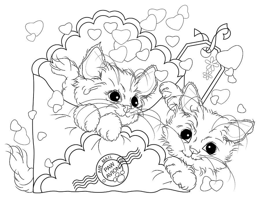 Pets Painting - Special Delivery Lineart by Cb Studios