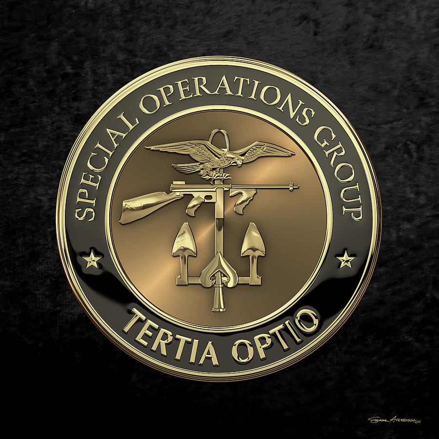 Special Operations Group -  S O G  Emblem over Black Velvet Digital Art by Serge Averbukh