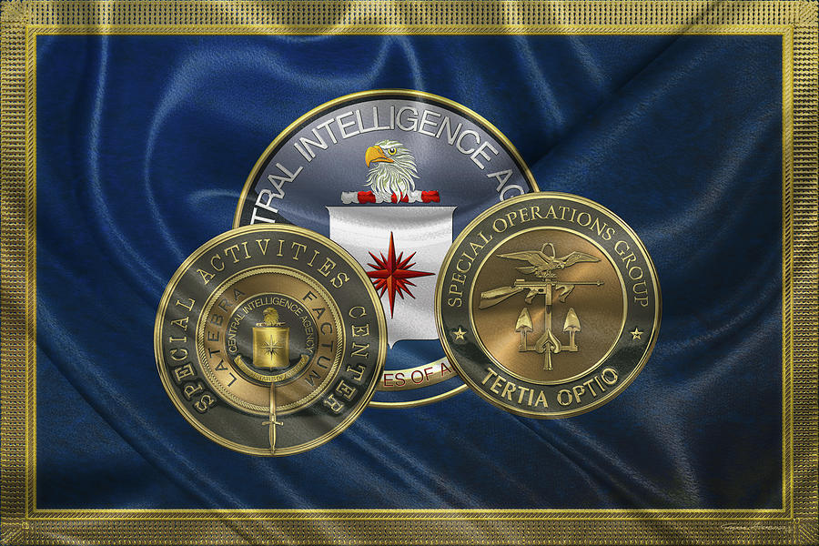 Special Operations Digital Art - Special Operations Group -  S O G  Emblem over  C I A  Flag by Serge Averbukh