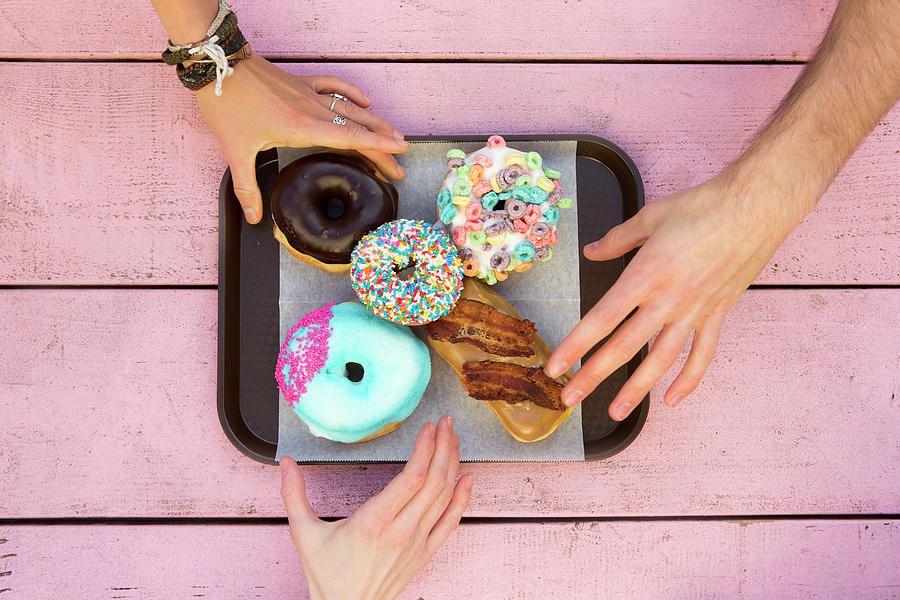 Specialty Doughnuts On A Tray Photograph by Jordan Siemens Specialty Doughnuts On A Tray Photograph by Jordan Siemens